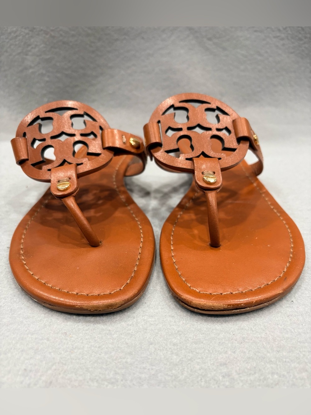 Tory Burch Miller Sandal in Medium / Light Brown Leather Sz 7 - Picture 5 of 8